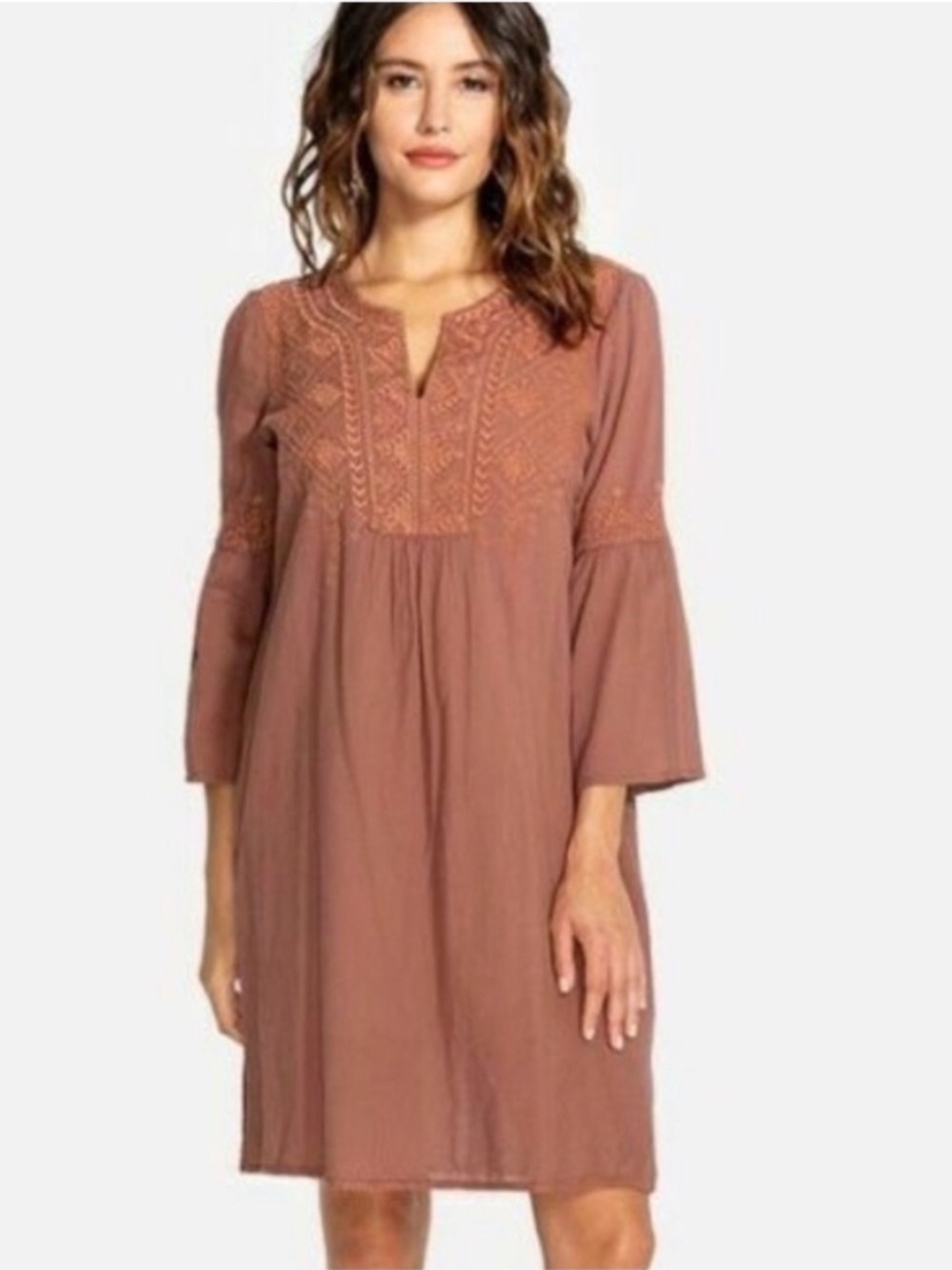 NWT Johnny Was Workshop Megan Flare Sleeve Tunic Boho Embroidered Festival Large